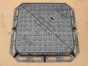 China BS EN 124 Manhole Cover & Frame Double TRI Ductile Iron 600mm x 600mm with D400 load rating on sale
