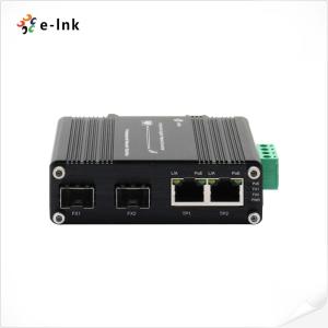 Wholesale Mini Industrial 2Port 10/100/1000T 802.3bt 90W PoE + 2-Port 100/1000Base-X SFP Ethernet Switch from china suppliers