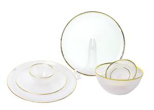 Wholesale Round Golden Rim 33cm Embossed Crystal Glass Plates Transparent Homemade from china suppliers