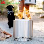 Outdoor Stainless Steel Stove Round Wood Burning Fire Pit Silvery White
