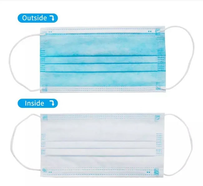 3ply Non Woven Disposable Face Mask with Tie on