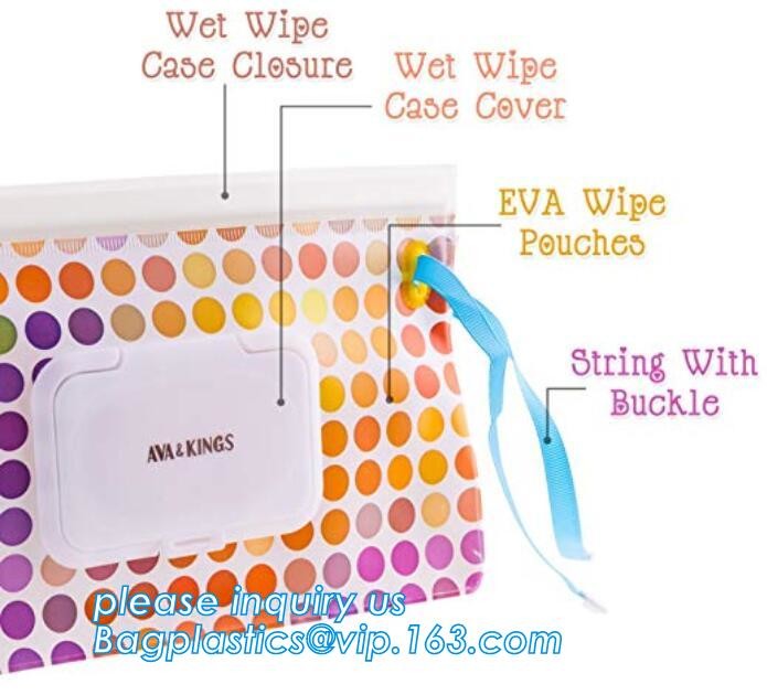 sanitary disposable napkin disposal bags/baby wet wipes bag/wet tissue bag, EVA baby wet wipes pouch wet tissue bag with