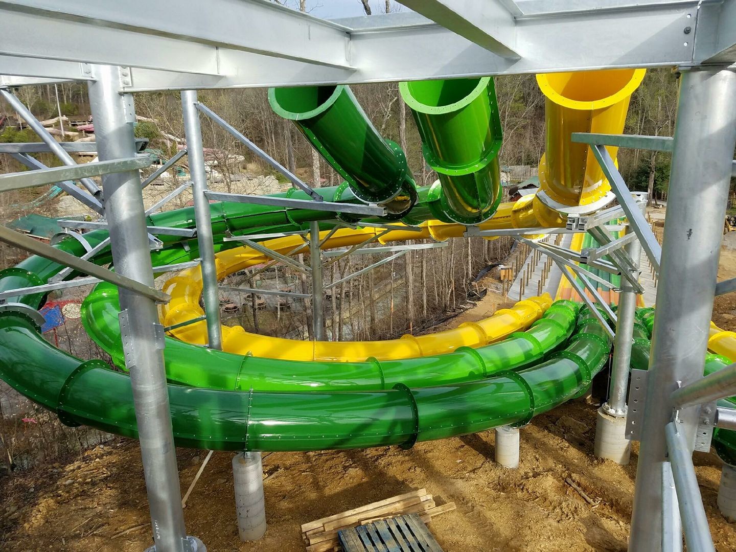 Theme Park Fiberglass Water Slide Customized Closed Tube Spiral FRP For Adult