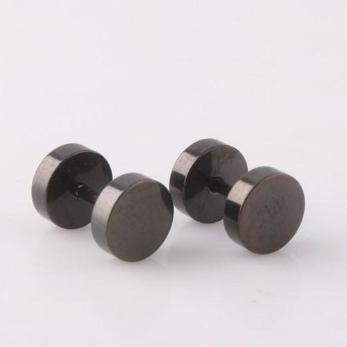 Black Color Unique Mens Stud Earrings Stainless Steel Body Piercing Jewelry