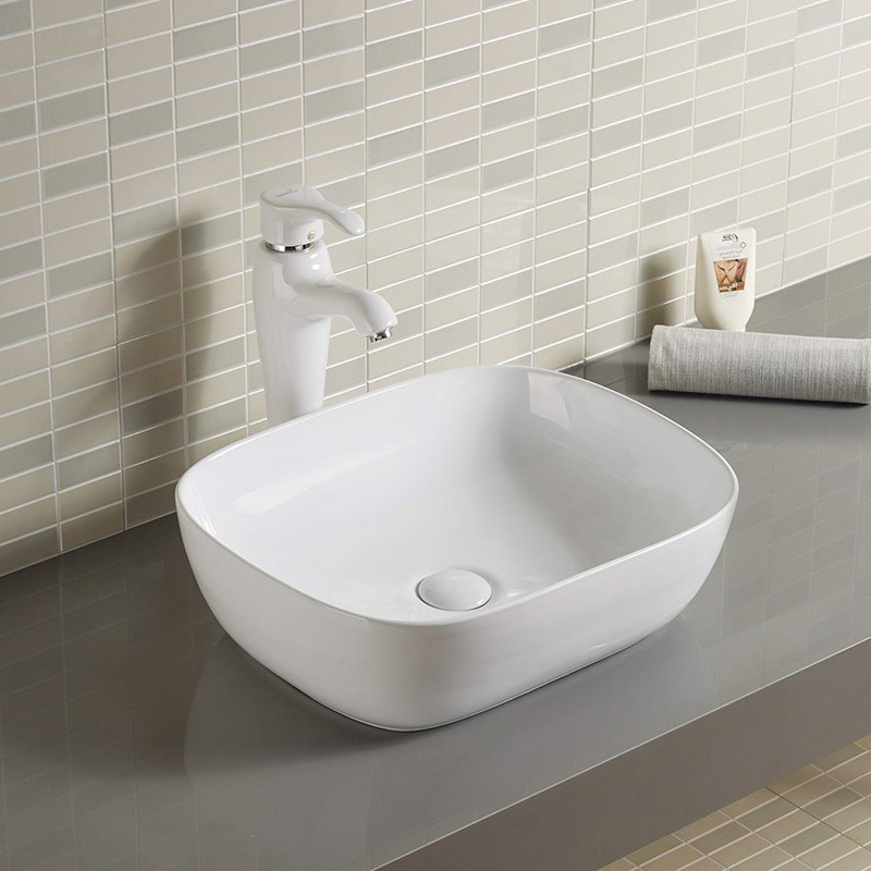 Not Breeding Bacteria Above Counter Bathroom Wash Basin Pink Easy Clean Ceramic Sink