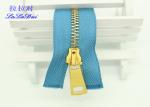 Decorative Gold 30 Inch Metal Teeth Zipper Auto Lock Slider For Full Zip Sweater