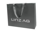 Glossy Gift Bag With Handles , Hot Stamping Ribbon Handle Paper Bags
