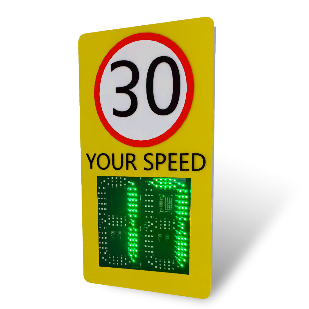 Custom Text LPR Radar Speed System With Iron Material Traffic Speed Sign