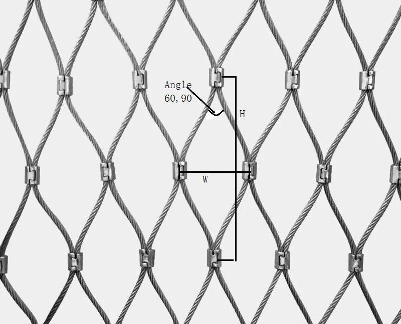 Safety Measure Fall Protection Ball-Catching Throwing Bird Drone Zoo Animal Cage Protection Stainless Steel Fence Screen Mesh Expand Web Wire Rope Cable Net