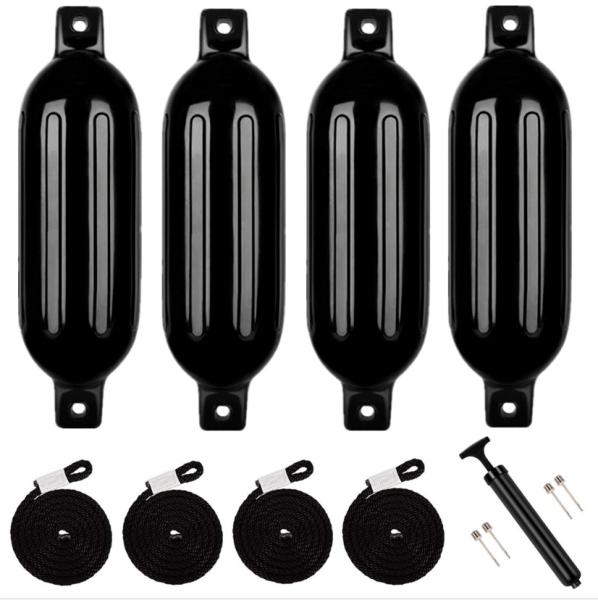 Boat Fender 4 Pack Boat Bumpers Fenders with 4 Ropes Boat Bumpers for Pontoon