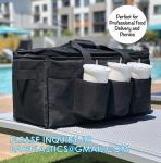 Insulated Food Delivery Bag with Cup Holders/Drink Carriers Premium XXL, Great