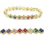 Fresh Water Pearl CZ Stones Tennis Bracelets Plated Custom Jewelry Rainbow Gold