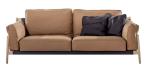 Smooth painting wood frame with Cow leather upholsered sofa in 1+2+3 seating