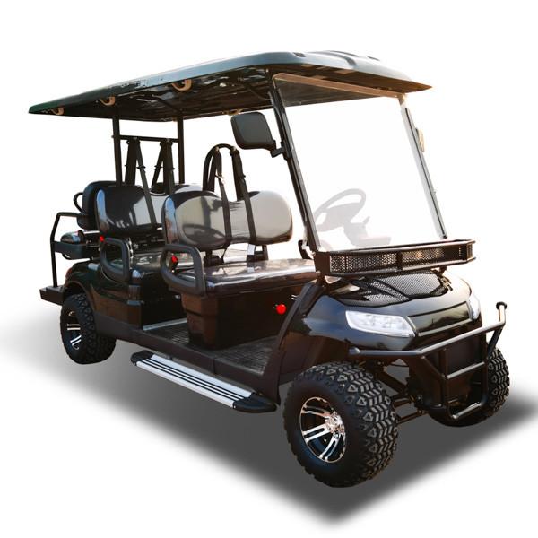 Black 4x4 Electric Golf Cart UTV Utility Car With Lithium Battery Road Legal
