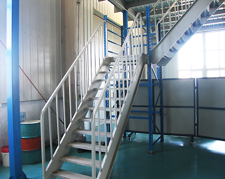 Commercial Building Mezzanine Floor with Customized Depth and 500 kg Load Capacity