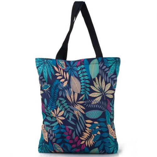 Flower Pattern Zipper Printed Shopping Bags For Grocery Stores