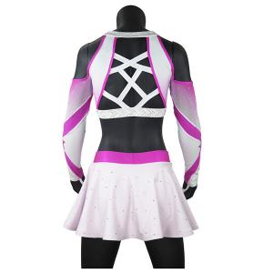 Wholesale Soft Competition Cheer Uniforms , Womens Pink Cheerleader Costume Quick Dry from china suppliers