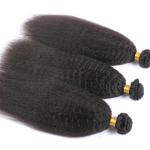 Real Human Kinky Straight Virgin Dyeable Hair Extensions Natural Color