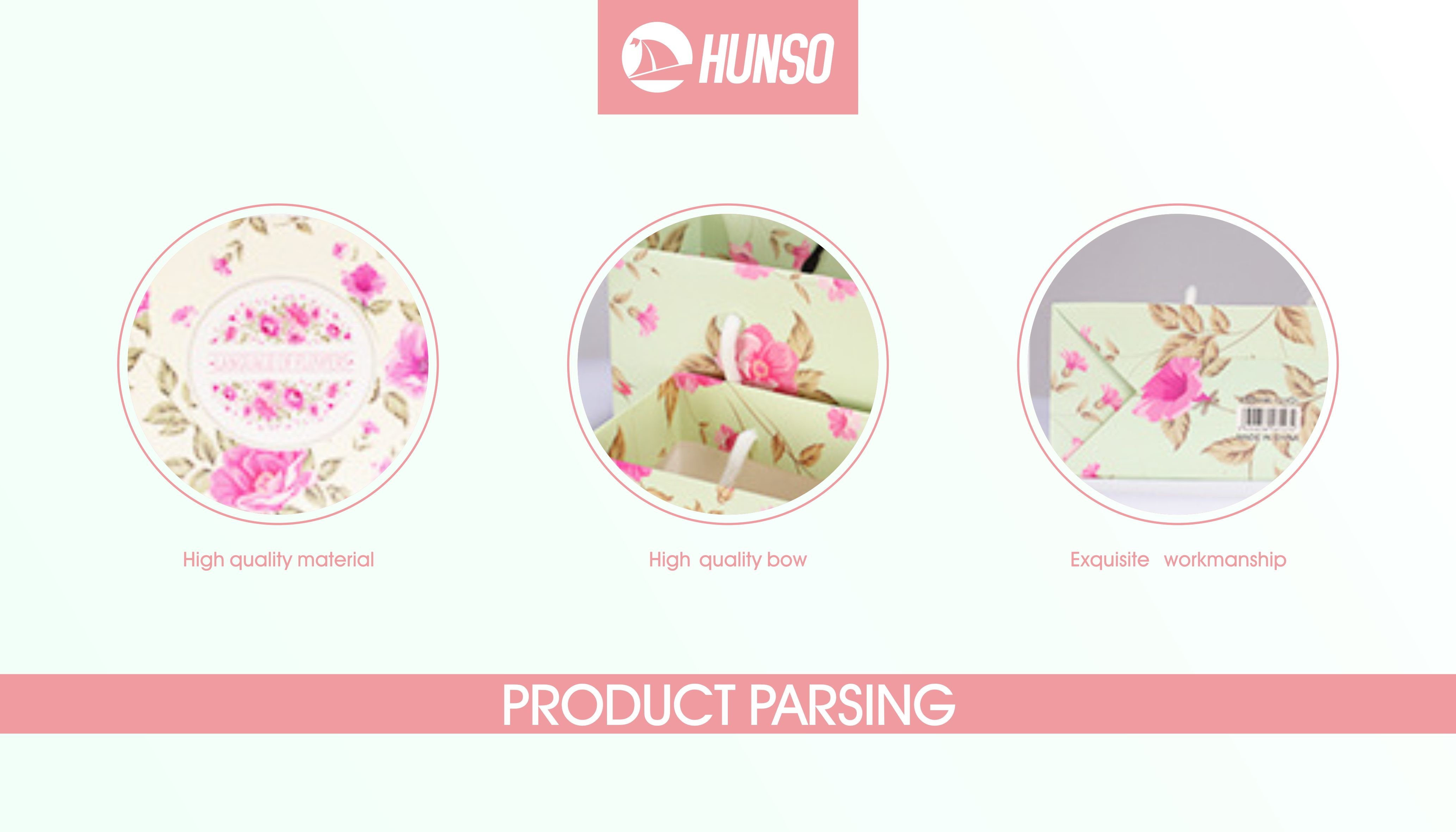 Romantic Flowers Custom Printed Paper Bags Return Wedding Gift Bag 30X27X12CM