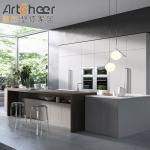 Modern Stylish Plywood Kitchen Cabinet In Italian Design Veneer And Lacquer
