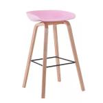 Polypropylene Tall Bar Stool Chair Wooden Legs 40 Inch