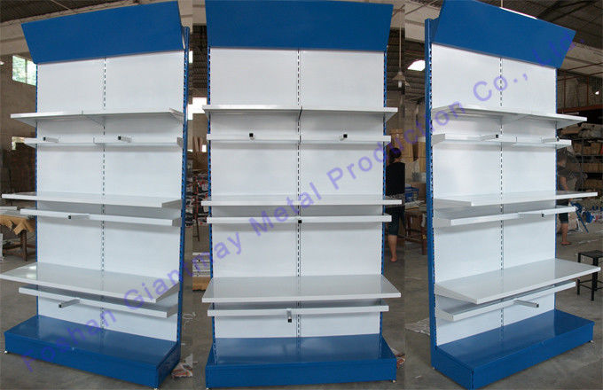 Metal Supermarket Rack 3 Tiers Retail Shop Stand Easy Assembly