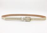Light Weight Womens Studded Leather Belt With Gold Buckle 3/4" Width