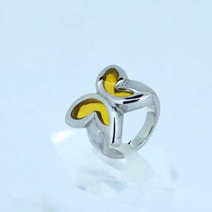 Wholesale FAshion 316L Stainless Steel Butterfly Ring with Yellow Enamel LRX75 from china suppliers