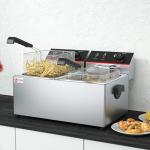 Restaurant 11L 11L Industrial Double Electric Deep Fryers with Heating