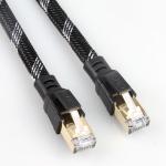 Heavy Duty Rj45 Cat8 Network Cable , Nylon Braided Patch Cord Cat 8