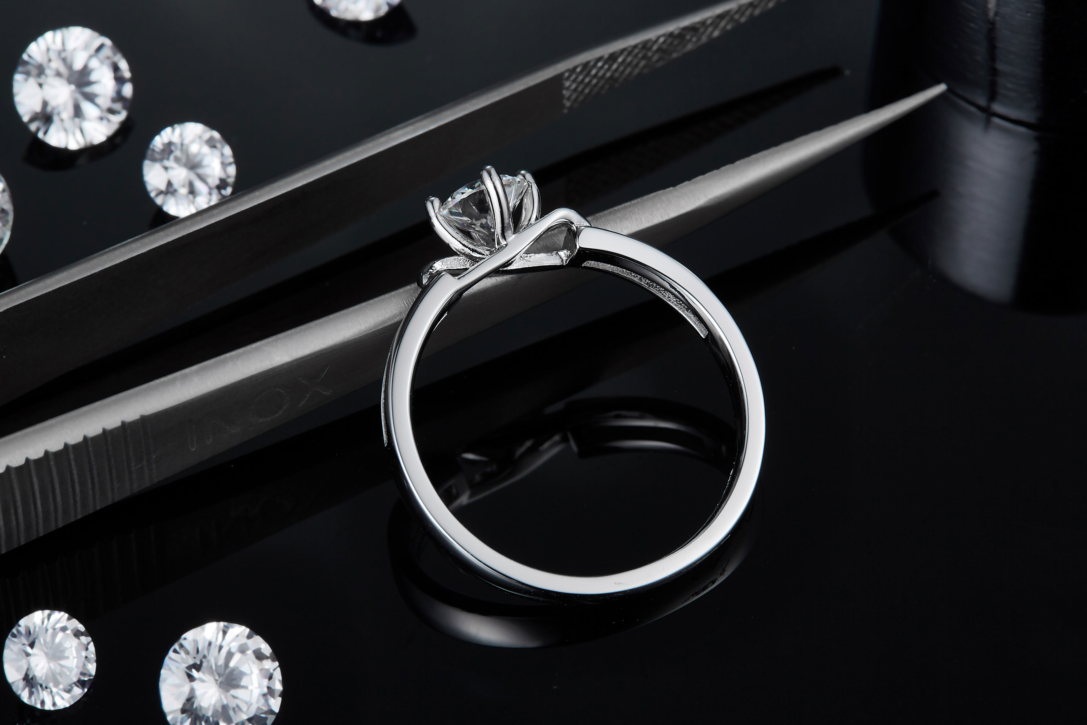 White Square Moissanite And Sapphire Platineve Diamonds Jewelry Women Ring With Silver1.94CTW