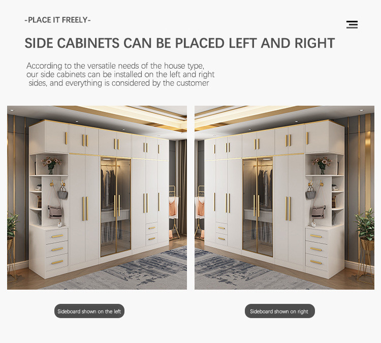 Multispace Bedroom Storage Wardrobe With Mirror Hinged Door