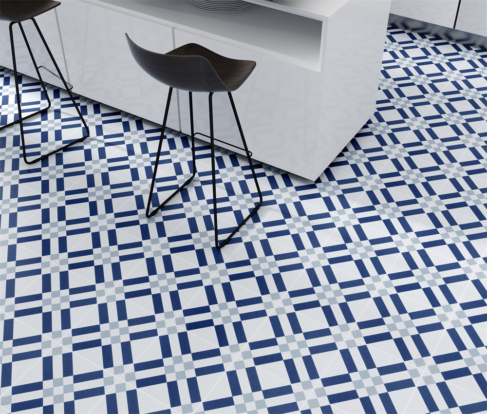 200x200mm waterproof Wall Ceramic Rustic Tiles For Balcony And Blue And White Indoor Floor Tiles For Bathroom