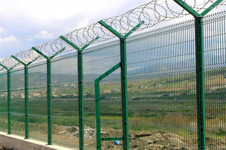 High Quality Galvanized And Powder Coated Welded Wire Mesh Fence Security Fence Design With Barbed Wire