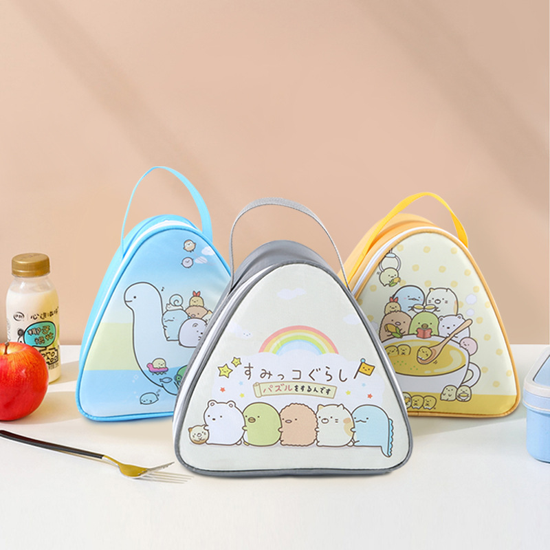 Aluminum Foil Triangular Insulated Tote Lunch Bag Picnic Thermal Lunch Box Outdoor