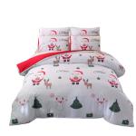 40 Fabric Count Christmas Decor Duvet Cover Santa Happy Gift 3D Digital Printing