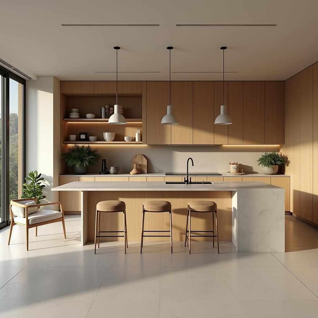 American Style Custom Design Modern Cabinet Original White Oak Wood Veneer Solid Wood Kitchen Cabinets