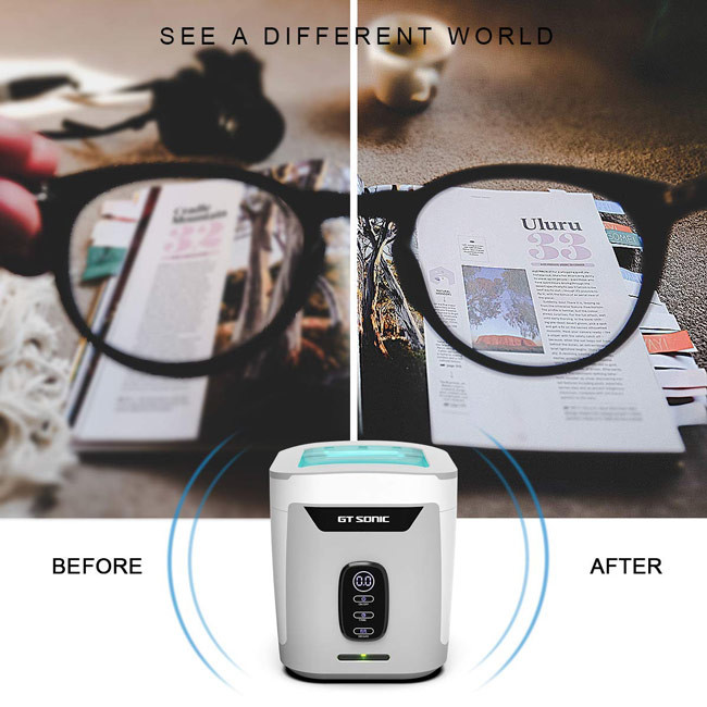 50W 1.3L Stainless Steel Ultrasonic Cleaner Transparent Lid Touch Panel