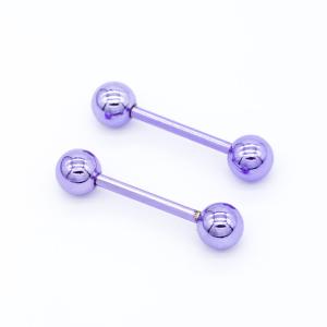 Wholesale Stainless Steel 316 Nipple Piercing Jewellry 15mm Purple Color Nipple Rings 14 Gauge from china suppliers