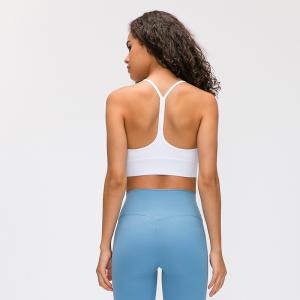 Wholesale Flow Y Back Solid Color Sports Bra Pro Skin Widened Hem For Running Yoga Gym from china suppliers