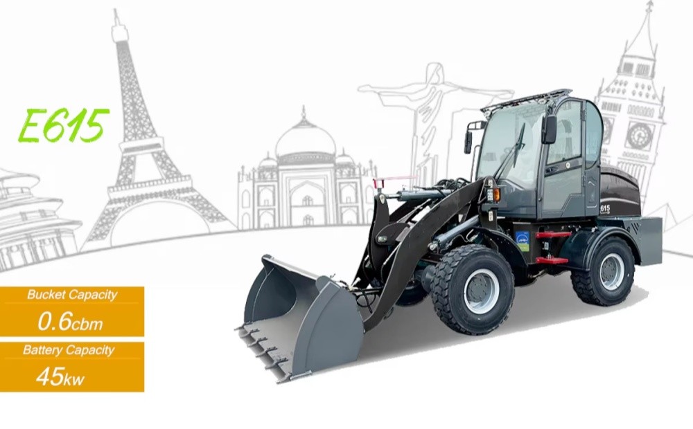 Electric Small Front End Loader Machine Mini All Terrain Front Wheel Loader