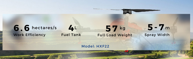 4 Axis 4 Rotors 4L Gasoline Tank Hybrid Drone UAV Agricultural Spraying Pest Control HXF22
