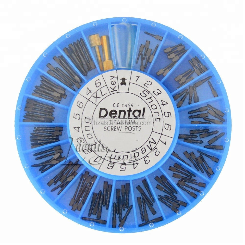 Titanium Orthodontic Accessory Golden Metal Screw Post Dental 120pcs/Box