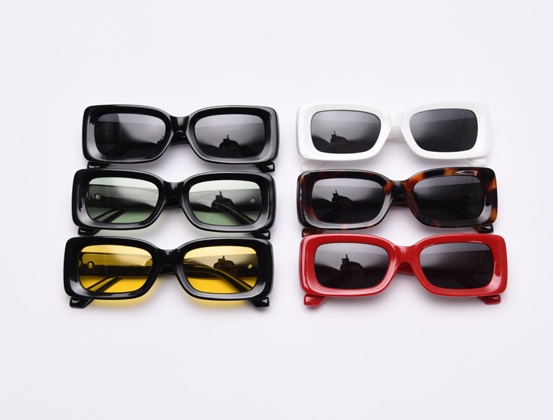 Colorful Lens Small 143MM Trendy Rectangle Frame Sunglasses BSCI TR90