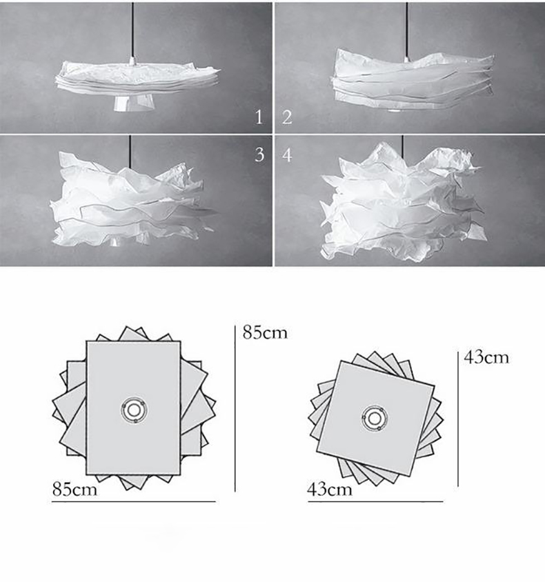 Modern White Cloud Chandeliers Bedroom Living Room Dining Room Paper Chandeliers(WH-MI-403)