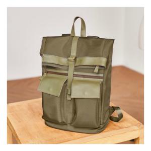 Wholesale Anti Splashing Water Male Leather Backpack 36cm 43cm Military Green from china suppliers