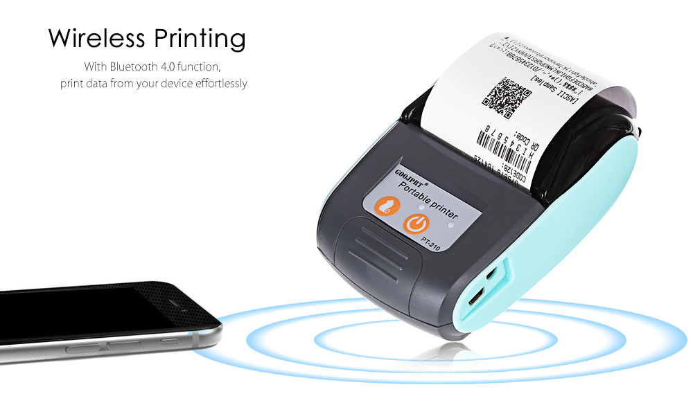 PT210 Mini HandHeld Portable Wireless Printer , Mobile Receipt Printer OEM / ODM
