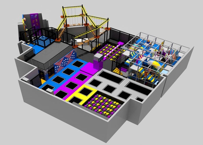 Commercial Grade Trampoline Indoor Playground Foam Zone Big Air Bag Dodge Ball