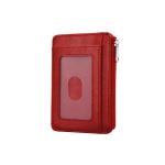 7 Slots Durable Business Card Holder Wallet , Red Color Front Pocket Card Case