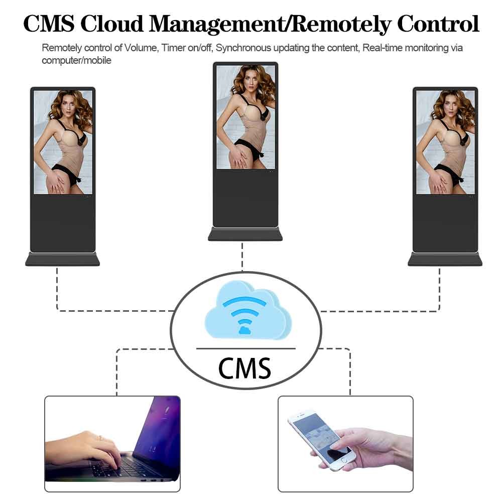 Shopping Malls Android 65 Inch 4ms Floor Stand Lcd Display